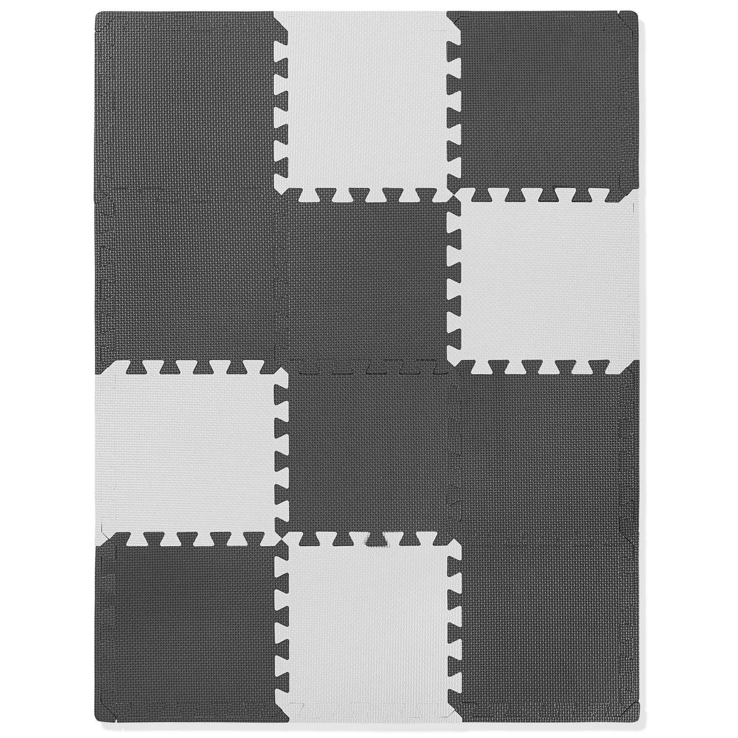 Piankowe puzzle 12szt. - piankowa mata edukacyjna 120 x 90 x 1.2cm z obrzeżem - szara