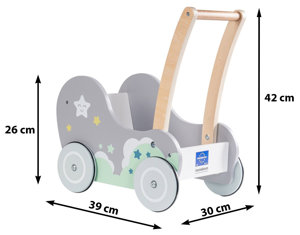 Dobranocka - drewniany wózek chodzik pchacz